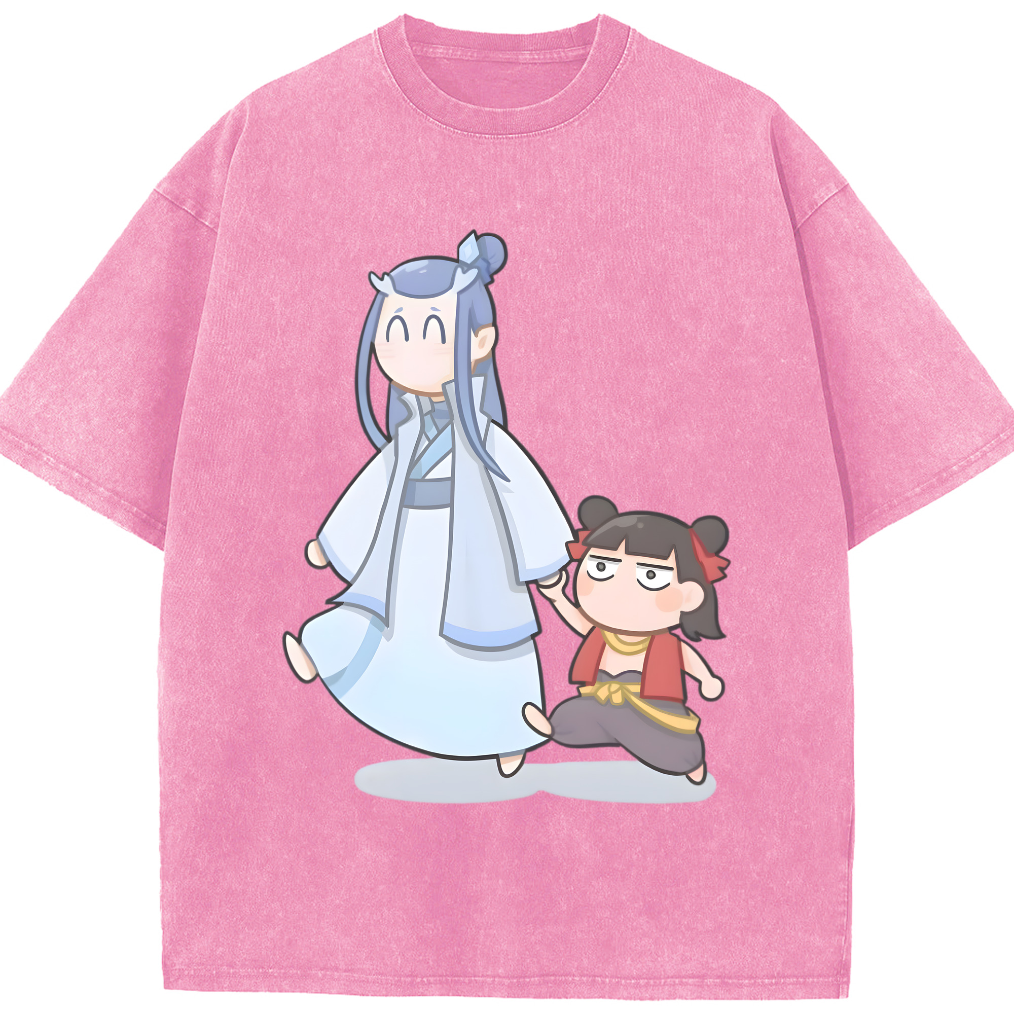 （画像用） Ne Zha 2 ナタ 魔童の大暴れ 綿100% ヴィンテージ風 半袖Tシャツ（フロントプリント）